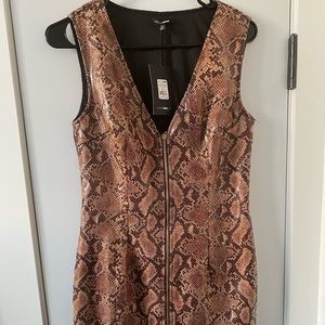 Snakeskin print mini dress